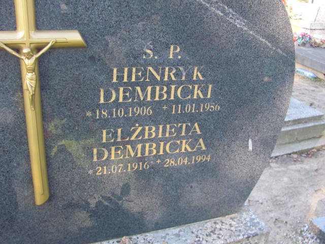 Henryk Dembicki 1906 Lubawa paraf. - Grobonet - Wyszukiwarka osób pochowanych