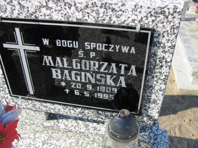 Małgorzata Anna Bagińska 1909 Lubawa paraf. - Grobonet - Wyszukiwarka osób pochowanych