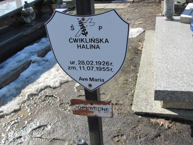 Halina Ćwiklińska 1926 Lubawa paraf. - Grobonet - Wyszukiwarka osób pochowanych