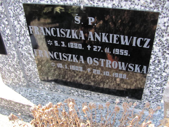 Franciszka Ankiewicz 1880 Lubawa paraf. - Grobonet - Wyszukiwarka osób pochowanych