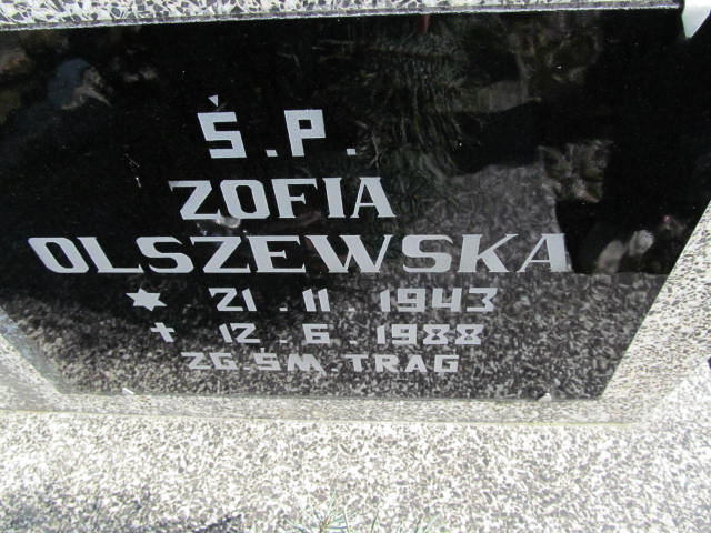 Zofia Olszewska 1943 Lubawa paraf. - Grobonet - Wyszukiwarka osób pochowanych