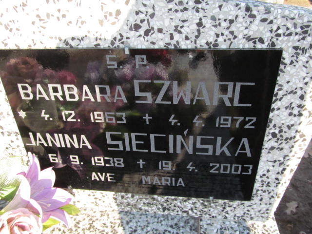 Barbara Szwarc 1963 Lubawa paraf. - Grobonet - Wyszukiwarka osób pochowanych