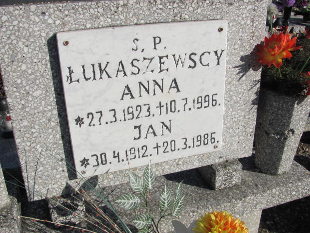 Anna Łukaszewska 1923 Lubawa paraf. - Grobonet - Wyszukiwarka osób pochowanych
